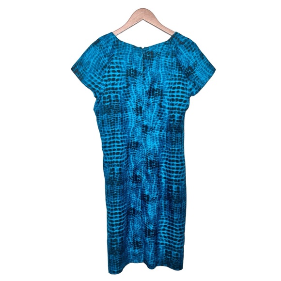 Calvin Klein Blue Snake Print Shift Dress Sz L - Picture 5 of 5